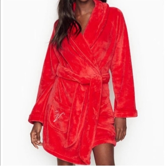 Victoria Secret Red Bath Robe M/L - Picture 1 of 4